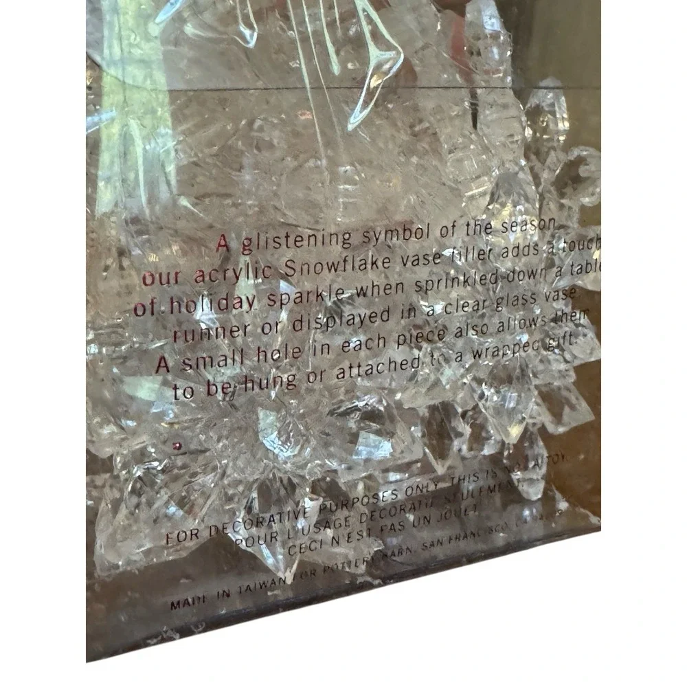 Pottery Barn Holiday Sparkling Snowflakes Gems Ornaments Vase Filler Decor